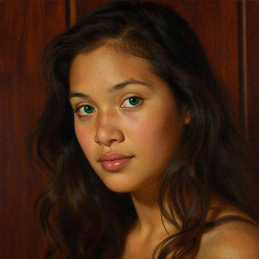 Emerald-Eyed Melanesian Beauty Portrait