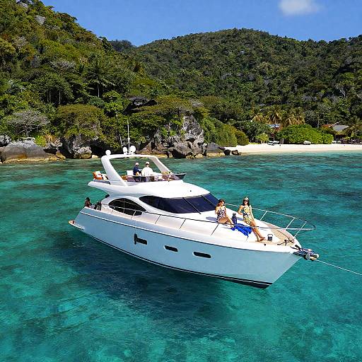 Photorealistic Tropical Yacht Scene