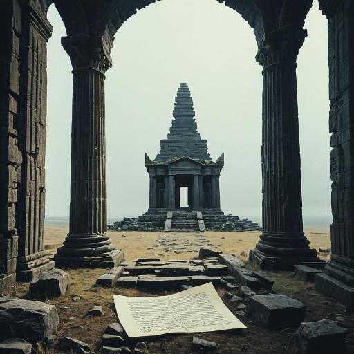 Ancient Temple Ruins With Letter