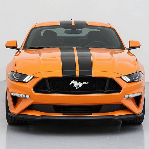 Vibrant Orange Ford Mustang Design