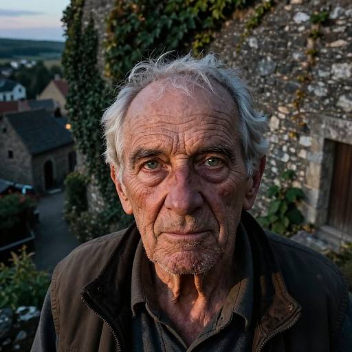 Elderly Wanderer in Medieval Twilight
