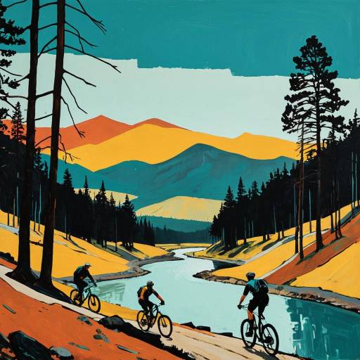 Adventurous Mountain Landscape in Diebenkorn Style