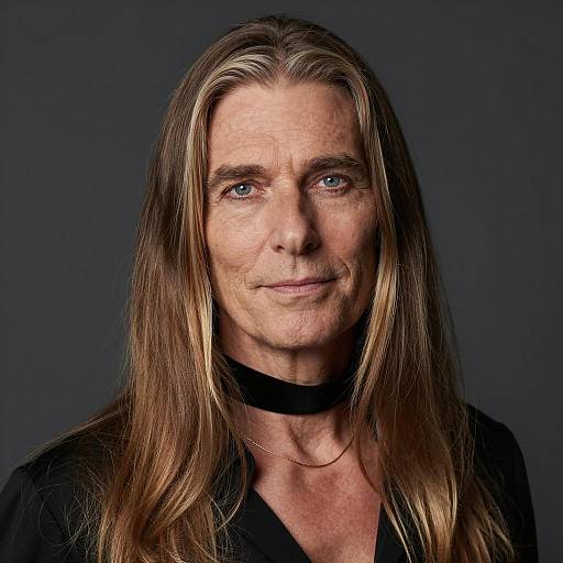 Portrait of Middle-Aged Woman with Long Hair