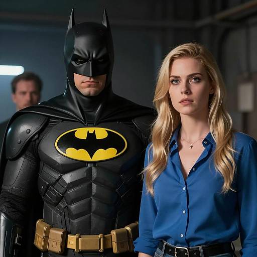 Batman and Mysterious Blonde Woman Encounter