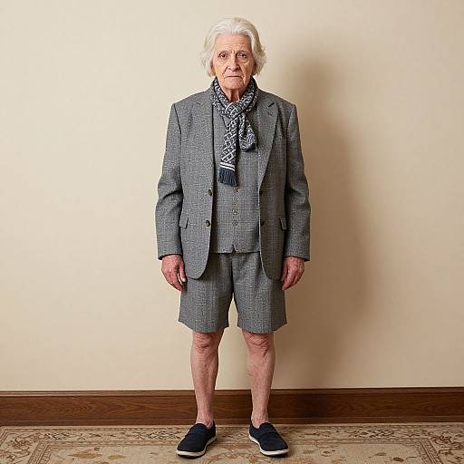 Realistic Old Man in Granny Costume