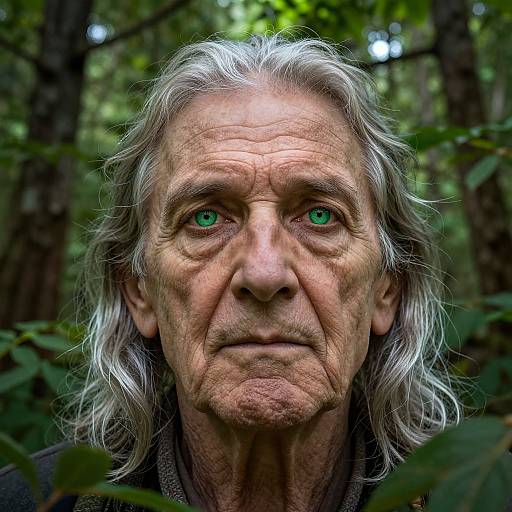 Elder's Wisdom Amid Ancient Forest