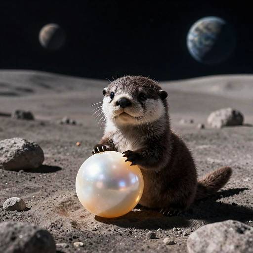 Mini Space Otter Hatching on Moon