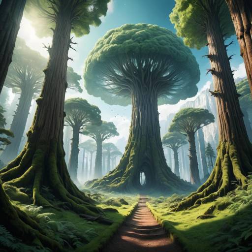Majestic Fantasy Forest Landscape Scene