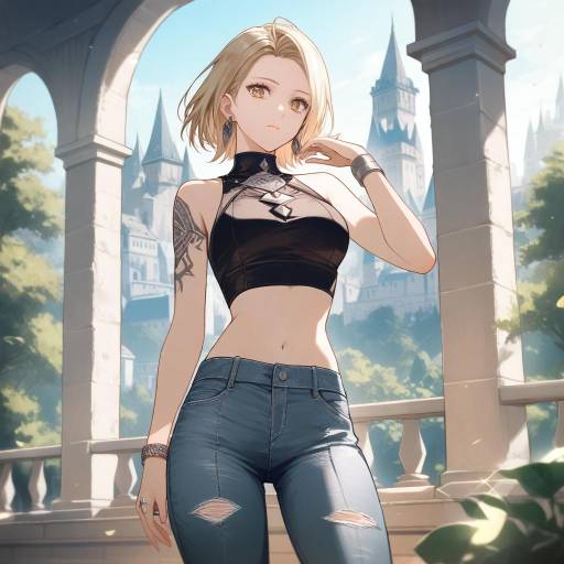 Stylish Girl in Denim from Fire Emblem