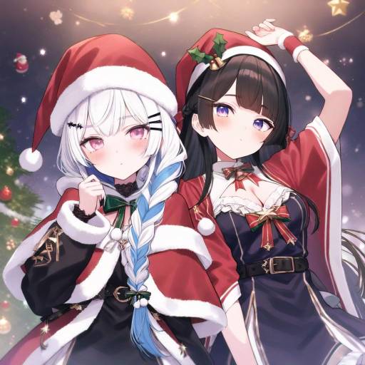 Festive Virtual YouTubers in Christmas Theme