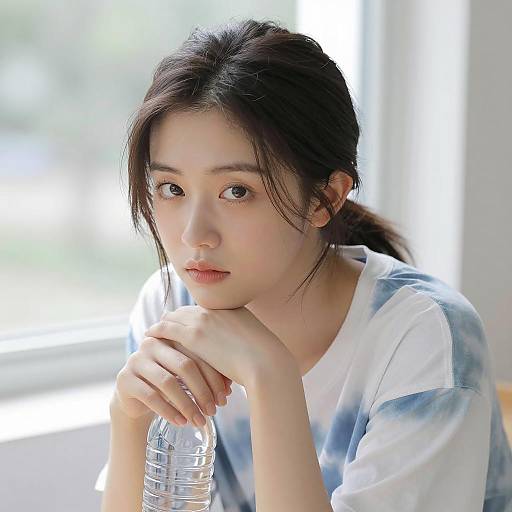 Contemplative Asian Woman in Soft Light