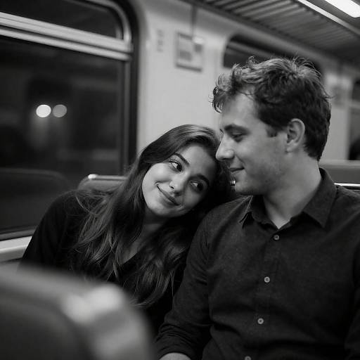 Intimate Black-and-White Train Moment