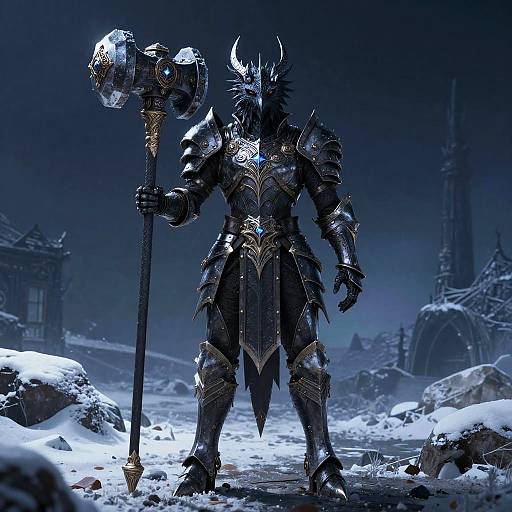 Twilight Gryphon Rider in Enchanted Armor