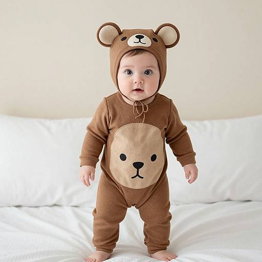 Baby in Bear Suit Costume