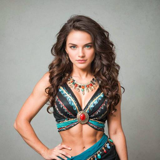 Confident Bohemian Woman with Flowing Dress Confident Bohemian Woman with Flowing Dress