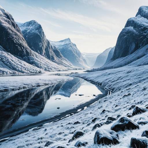 Icy Winter Valley Norwegian Fjord
