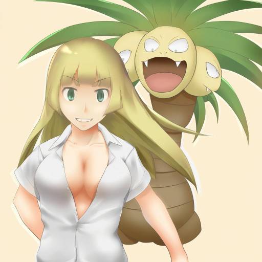 Illustration of Alolan exeggutor, pokemon in the style of Bakkanki