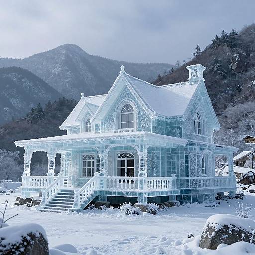Photo Realistic Ice House on Mountainside