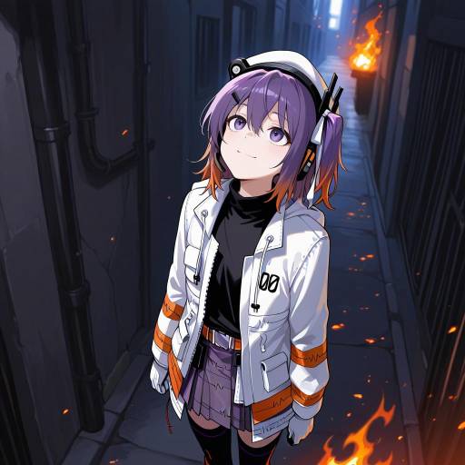 Cyberpunk Girl in a Dark Alley