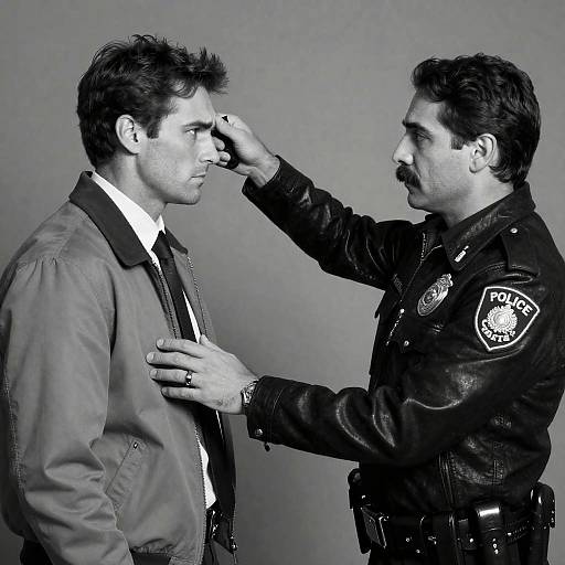 Tense Standoff: Policeman and Suspect