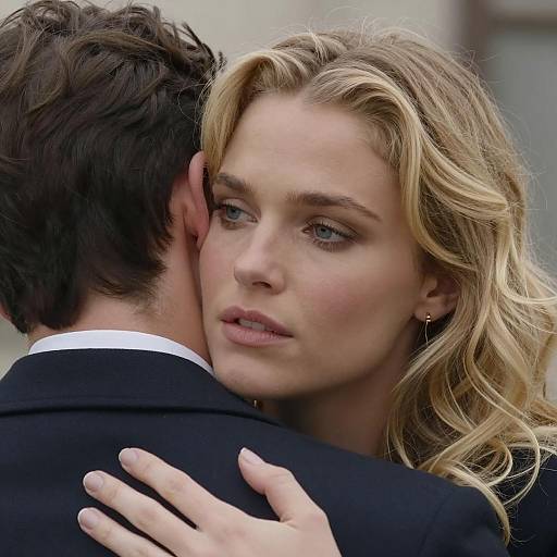 Intimate Close-Up of a Couple Embracing