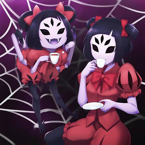 Illustration of Muffet, undertale in the style of Tomohiro kai