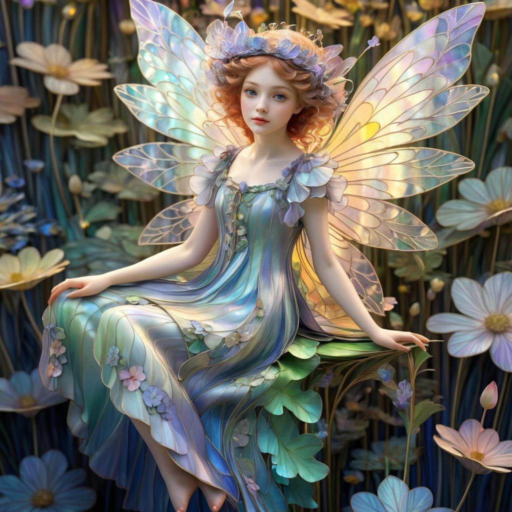 Whimsical Fairy in Iridescent Elegance