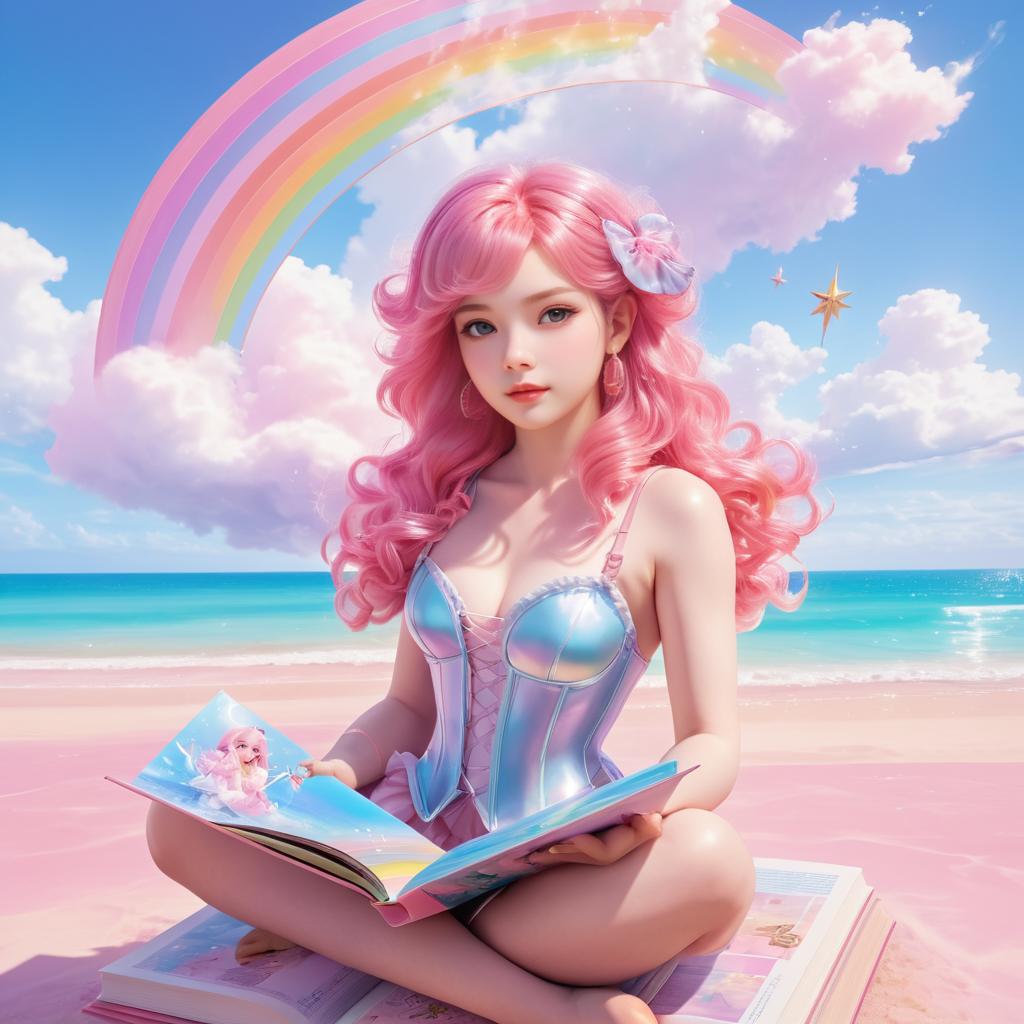 Whimsical Magical Girl Beach Portrait