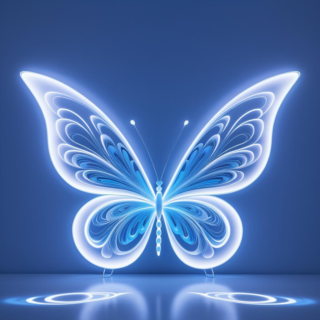 Whimsical Blue Butterfly Light Painting