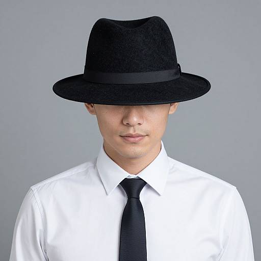 Stylish Man with Hat and Tie