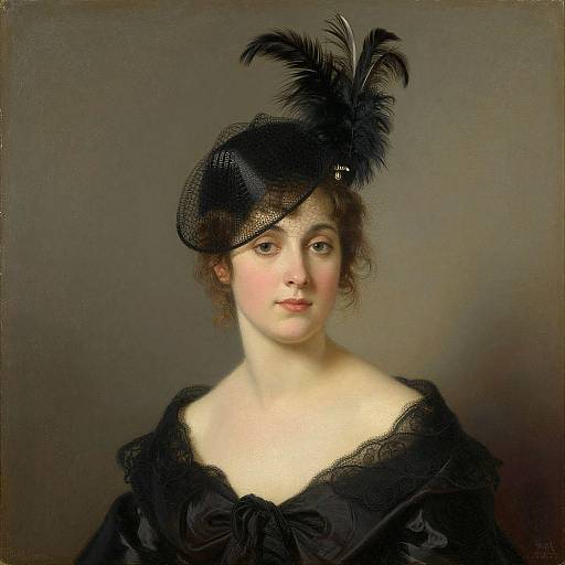 Fashionable Woman in Feathered Hat