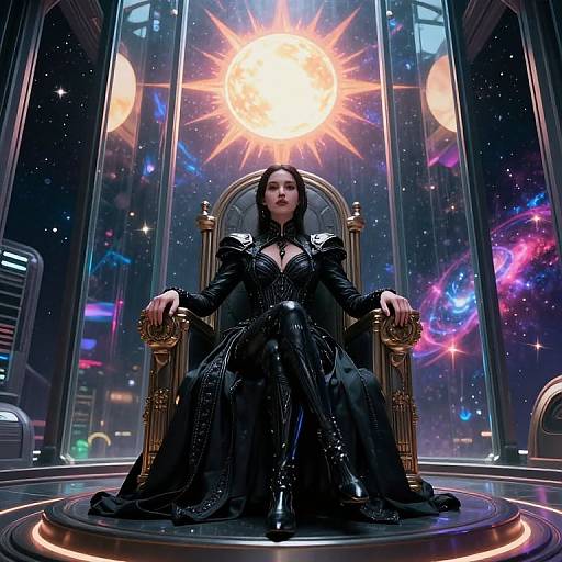 Universe Queen in Neon Throne Room