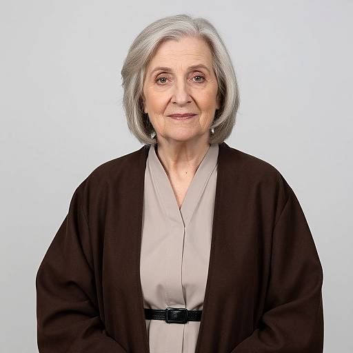 Elderly Woman in Brown Robe
