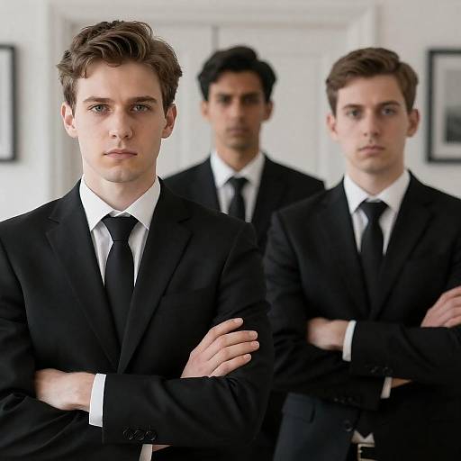Three Stylish Men in Suits Portrait