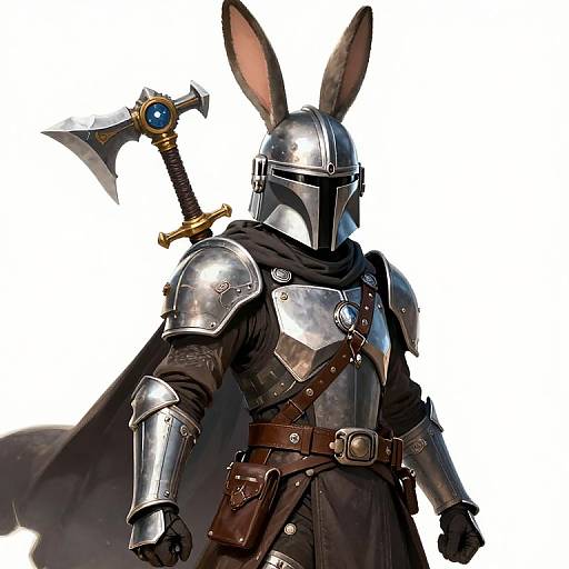 Rabbit Paladin with Mandalorian Helmet