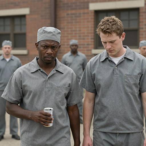 Intense Prison Scene in Gray Tones