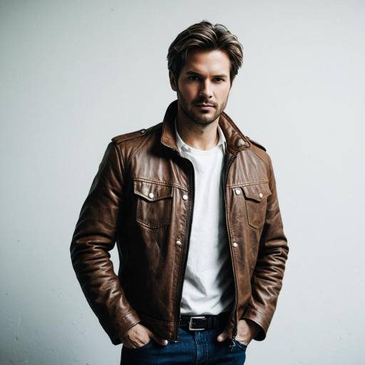 Man in Brown Leather Jacket and White Shirt
