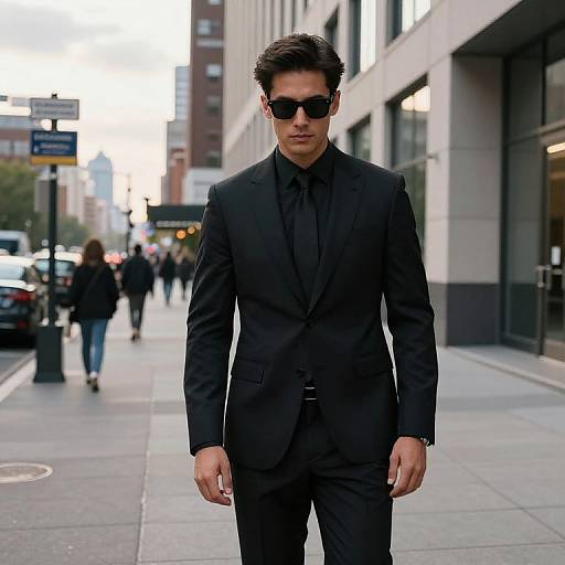 Confident Man in Urban Morning Scene