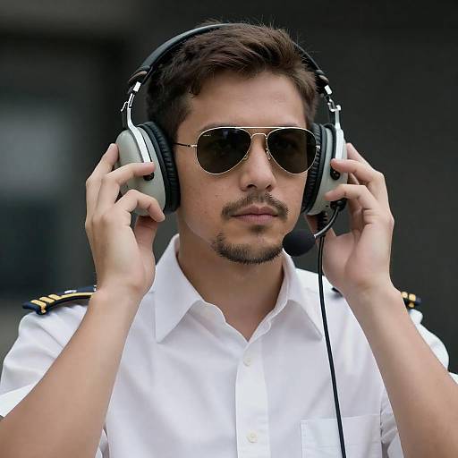 Focused Male Air Traffic Controller Portrait