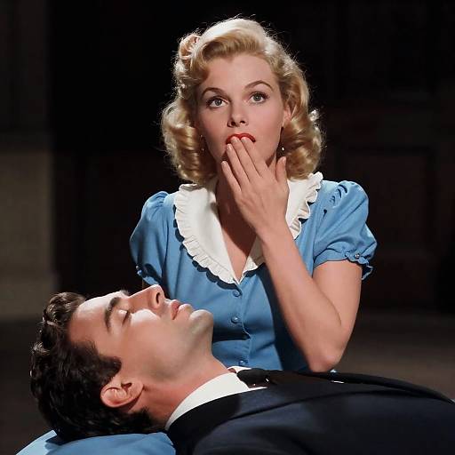 Classic Vintage Movie Scene of Surprise