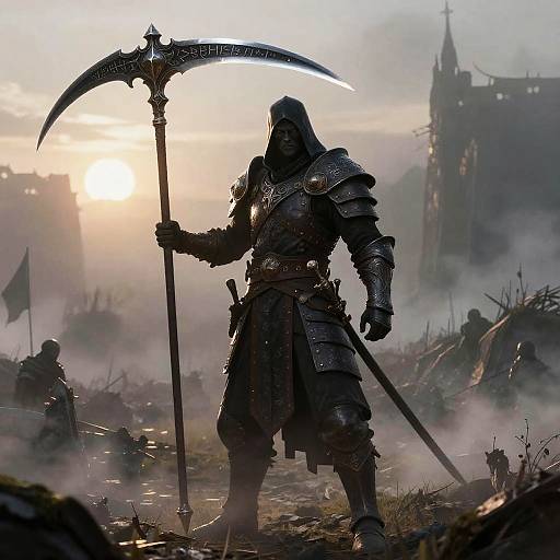 Dark Warrior with Double Sided Scythe