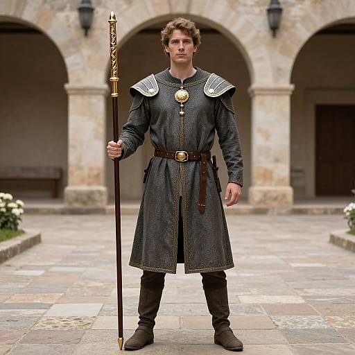 Medieval Guardian in Courtyard Costume