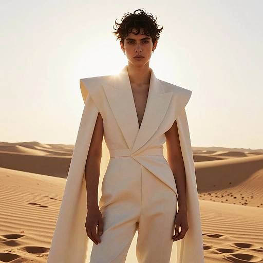 Textured Hair Androgynous Desert Couture Editorial