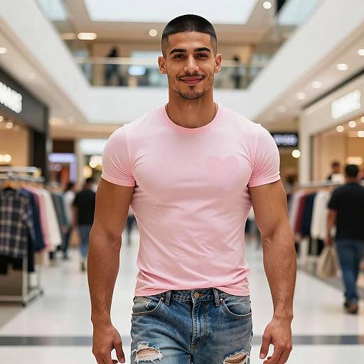 Confident Handsome Male in Mall