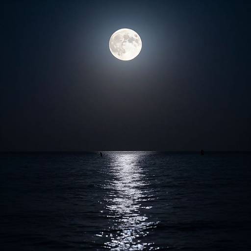 Luminous Moon Over Rippling Waters