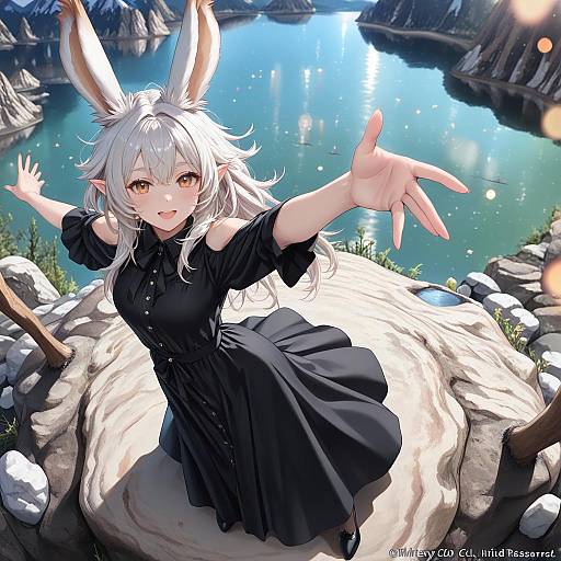 Ultra-Detailed Viera Elf by Mountain Lake