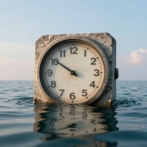 Vintage Clock Submerged in Ocean