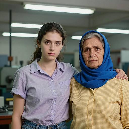 Serious Bond in an Industrial Workshop