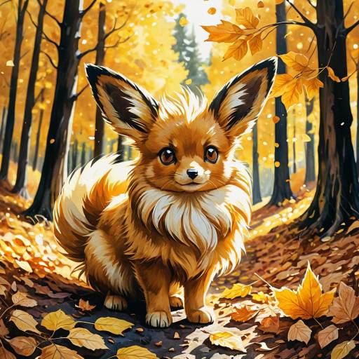 Eevee Portrait in Autumn Forest