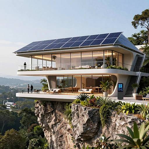 Solar-Powered Futuristic Cliffside Retreat